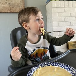 2 yr old loving Mac n cheese
