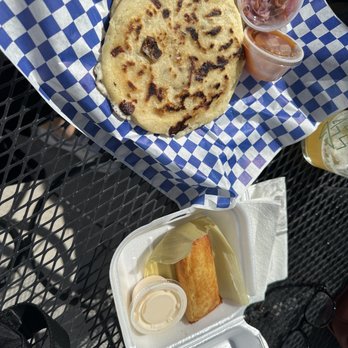 Bow & Arrow Brewing - Pupusas from the food truck ! - Breweries Near Me - Albuquerque, New Mexico