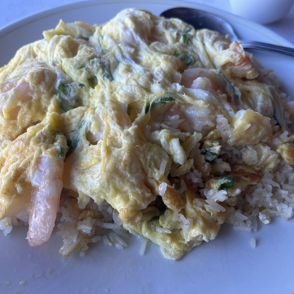Shrimp and scrambled eggs over fried rice. Lunch special $13 $3 up charge for fried rice. Shrimp and scrambled eggs over fried rice. Lunch special $13 $3 up charge for fried rice.
