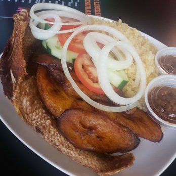 A&E Liberian Restaurant - Fish plantains lovely - African Near Me - Fargo, North Dakota A&E Liberian Restaurant - Fish plantains lovely - African Near Me - Fargo, North Dakota