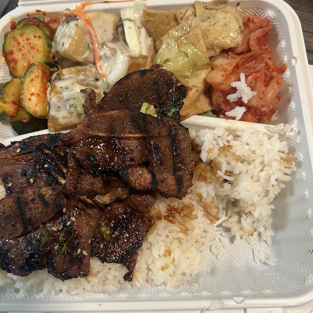 Kal-bi plate with vegetables which is called ban Chan which wasn't even tasty and the kim chi wasn't great either! Kal-bi plate with vegetables which is called ban Chan which wasn't even tasty and the kim chi wasn't great either!