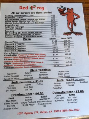 Menu photo 4 The Red Frog Colfax, CA