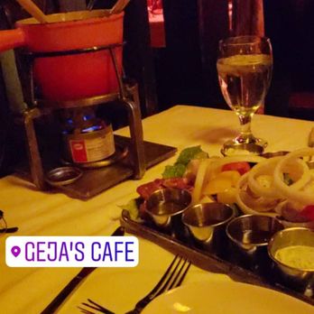 Geja's Cafe - Entree dish with raw meat and raw vegetables, ready to cook in the soybean oil - Fondue Near Me - Chicago, Illinois