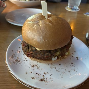 McMenamins Crystal Hotel - Vegan quinoa black bean burger - Hotels Near Me - Portland, Oregon McMenamins Crystal Hotel - Vegan quinoa black bean burger - Hotels Near Me - Portland, Oregon