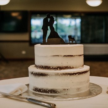 Suzette's Creperie - Final wedding cake, red velvet with cream cheese and white chocolate frosting - French Near Me - Wheaton, Illinois