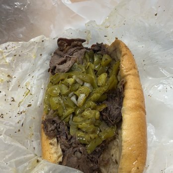 Johnnie's Beef - Italian Beef, dipped with sweet peppers. - Hot Dogs Near Me - Arlington Heights, Illinois Johnnie's Beef - Italian Beef, dipped with sweet peppers. - Hot Dogs Near Me - Arlington Heights, Illinois