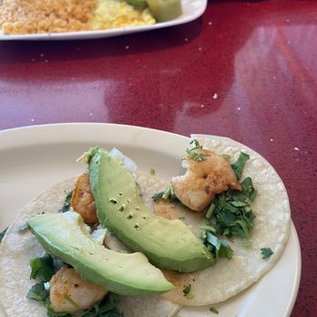 Efren's Deli - Shrimp street taco. My husband put the avocado's on it. I would have enjoyed a couple more shrimp on this taco, but it was still delicious. - Mexican Near Me - Oceano, California