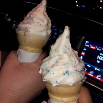 Lickety Split - Chocolate and vanilla twist kiddie cones dipped in birthday cake - Ice Cream & Frozen Yogurt Near Me - East Greenbush, New York