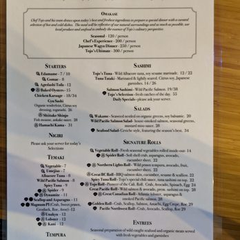 Tojo's - Menu Sept 2021 - Japanese Near Me - Vancouver, British Columbia Tojo's - Menu Sept 2021 - Japanese Near Me - Vancouver, British Columbia