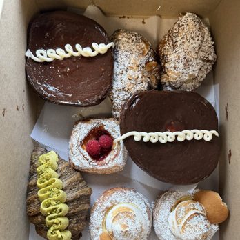 Bread Savage - Cruffcake, almond croissants, raspberry danish, pistachio croissant, and banana boat - Bakeries Near Me - Visalia, California