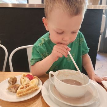 Sibling by Pushkin’s - Hot chocolate, waffles, and chicken sausage patty. - New American Near Me - Sacramento, California Sibling by Pushkin’s - Hot chocolate, waffles, and chicken sausage patty. - New American Near Me - Sacramento, California