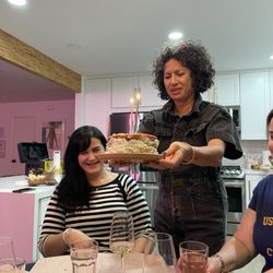 Chef V presenting dessert!!