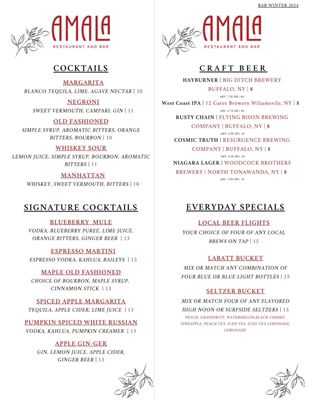 Menu photo 6 Amala Restaurant and Bar Niagara Falls, NY