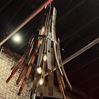 Old Glory Distilling - Chandelier made from whiskey barrel staves - Distilleries Near Me - Clarksville, Tennessee Old Glory Distilling - Chandelier made from whiskey barrel staves - Distilleries Near Me - Clarksville, Tennessee