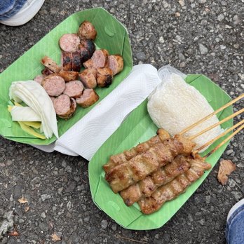 Thai Festival Seattle - Sausage and pork on stick - Festivals Near Me - Seattle, Washington Thai Festival Seattle - Sausage and pork on stick - Festivals Near Me - Seattle, Washington