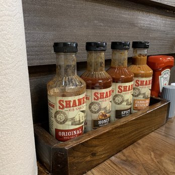 Shane's Rib Shack - Selection of BBQ sauces. - Barbeque Near Me - Spartanburg, South Carolina Shane's Rib Shack - Selection of BBQ sauces. - Barbeque Near Me - Spartanburg, South Carolina