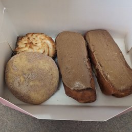 Maple bars, snickerdoodle, macaroons, & plain brownie.