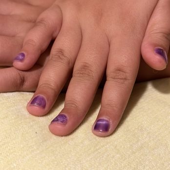 T3 Nails - "Mia's purple manicure on her tiny hands after our mom & daughter nail day " - Nail Salons Near Me - Union City, California