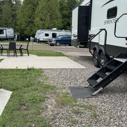 Double rocker and cement patio
