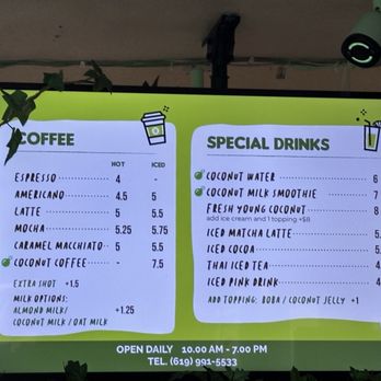 Coco Bomb - Menu - Cafes Near Me - San Diego, California
