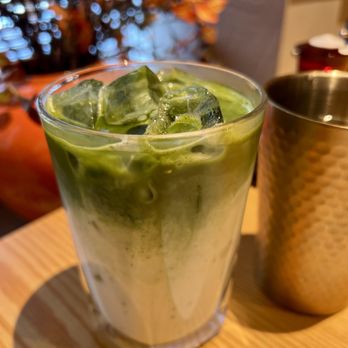 Tendon Kohaku - Iced Machs latte - Japanese Near Me - Bellevue, Washington