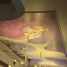 Really cool ceiling art in the main dining room. Really cool ceiling art in the main dining room.