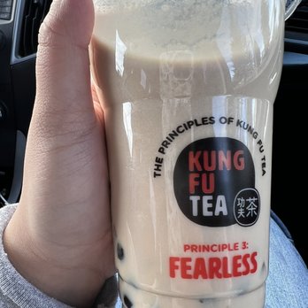 Kung Fu Tea - Medium Kung Fu Milk Tea with Boba and Nata Jelly - Coffee & Tea Near Me - Cheyenne, Wyoming Kung Fu Tea - Medium Kung Fu Milk Tea with Boba and Nata Jelly - Coffee & Tea Near Me - Cheyenne, Wyoming