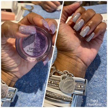 Think Pink Nail & Spa - New favorite color changing dip: Starburst. Subtly changes from silver to lilac. - Nail Salons Near Me - Saint Charles, Missouri