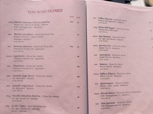 Menu photo 1 Osteria lanterna Mendrisio, TI