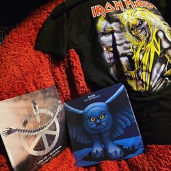 Realms of Rock Milford - Carcass Heartwork and Rush Fly By Night on vinyl and Iron Maiden Killers in a very high quality t-shirt