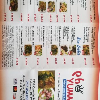 Pho Yummy - Take out menu - Vietnamese Near Me - Lebanon, Pennsylvania Pho Yummy - Take out menu - Vietnamese Near Me - Lebanon, Pennsylvania