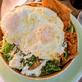 Brunch Berry - Chilaquiles with chicken chorizo - Coffee & Tea Near Me - New Berlin, Wisconsin