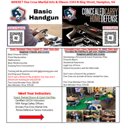 Join us for your Concealed Carry and Handgun training needs!