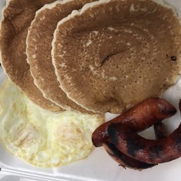 louisana sausage and pancakes! louisana sausage and pancakes!
