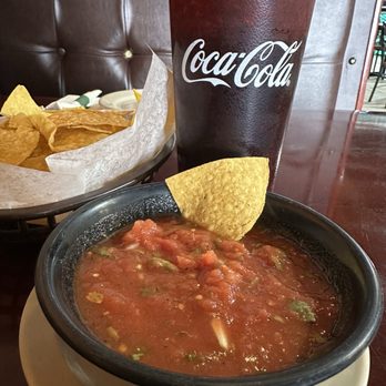 El Meson - Chip and salsa with a Coke. - Mexican Near Me - Zionsville, Indiana