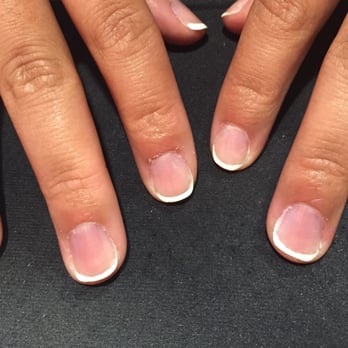 Cloud 9 Nail Spa - way too short, too unevenly shaped, and some of the white tips don't even cover the entire tip of the nail. also glitter past the white - Nail Salons Near Me - North Hollywood, California Cloud 9 Nail Spa - way too short, too unevenly shaped, and some of the white tips don't even cover the entire tip of the nail. also glitter past the white - Nail Salons Near Me - North Hollywood, California