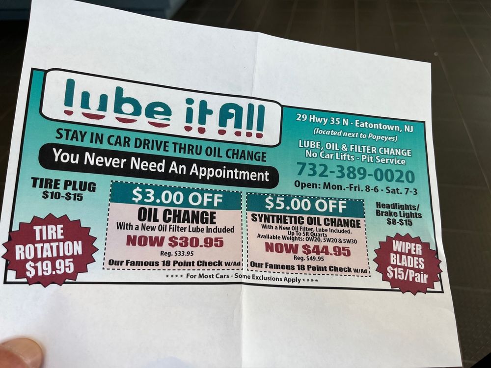 LUBE IT ALL CLOSED Updated July 2024 35 Reviews 29 State Route