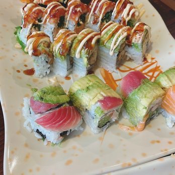 O'Yummy Sushi - Rainbow Roll, Greenbrier roll and spicy salmon - Japanese Near Me - Virginia Beach, Virginia O'Yummy Sushi - Rainbow Roll, Greenbrier roll and spicy salmon - Japanese Near Me - Virginia Beach, Virginia