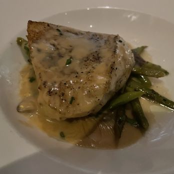 The Capital Grille - Pan-Seared Sea Bass with Shiitake Mushrooms, Asparagus and Miso Butter - Steakhouses Near Me - Dallas, Texas