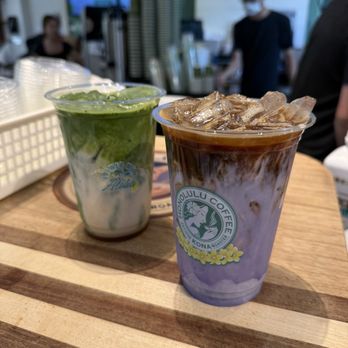 Honolulu Coffee - Moana Surfrider - Apple Butter Matcha and Ube Latte - Coffee & Tea Near Me - Honolulu, Hawaii Honolulu Coffee - Moana Surfrider - Apple Butter Matcha and Ube Latte - Coffee & Tea Near Me - Honolulu, Hawaii