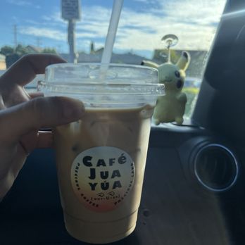 Cafe Juayua - Vanilla Iced Latte w Oat milk - Coffee & Tea Near Me - Los Angeles, California