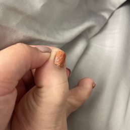 Cuts on the top and no polish on the bottom Cuts on the top and no polish on the bottom