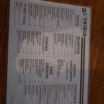 Boulevard Sports Lounge - New L'Patron Menu. They still have Boulevard Jumbo Wings! - Sports Bars Near Me - Chicago, Illinois