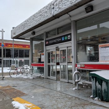 Ossington Subway Station - Outside station entrance to the north looking south from sidewalk. Photo taken February 2019 - Train Stations Near Me - Toronto, Ontario Ossington Subway Station - Outside station entrance to the north looking south from sidewalk. Photo taken February 2019 - Train Stations Near Me - Toronto, Ontario