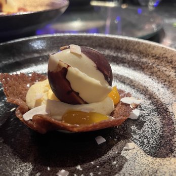 Tattu - WHITE CHOCOLATE DRAGON EGG Coconut, passion fruit and mango. - Bars Near Me - Edinburgh, EDH