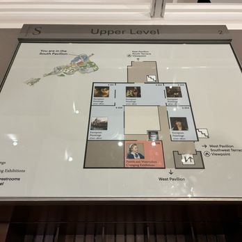 The Getty Center - 2nd floor map - South Pavilion (Jun 2026) - Art Museums Near Me - Los Angeles, California