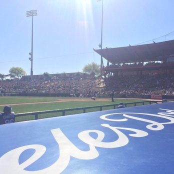 Camelback Ranch - First Row, section 23 behind Dodger dugout. - Stadiums & Arenas Near Me - Phoenix, Arizona Camelback Ranch - First Row, section 23 behind Dodger dugout. - Stadiums & Arenas Near Me - Phoenix, Arizona