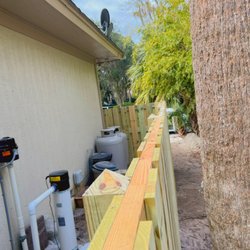 Palmetto Custom Rails Fence Company - Top view of the service yard posts and pickets.