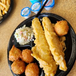 Captain D's - batter dipped fish plate with extra pups instead of fries