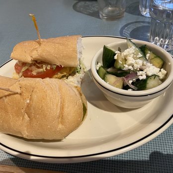 Magnolia Point - Shrimp poboy with feta/cucumber salad - Seafood Near Me - Birmingham, Alabama Magnolia Point - Shrimp poboy with feta/cucumber salad - Seafood Near Me - Birmingham, Alabama